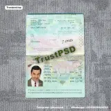 Afghanistan Passport Photoshop Template page view layout preview for download