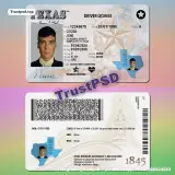 USA Texas Driver License PSD Template 2025 Photoshop Template front and back picture example for download