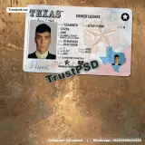 USA Texas Driver License PSD Template 2025 PSD Template front sample image for download