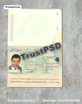Algeria Passport data page sample preview for digital download