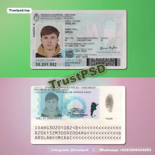 Argentina ID Card PSD Template - 2 Version