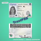 USA Virginia Driver License 2024 - 2400dpi UV Editable PSD two-sided design preview