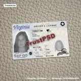 USA Virginia Driver License 2024 - 2400dpi UV PSD Template front side design preview for download