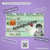 belgium adult id card Template PSD front view layout