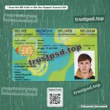 belgium child id card Template PSD front preview