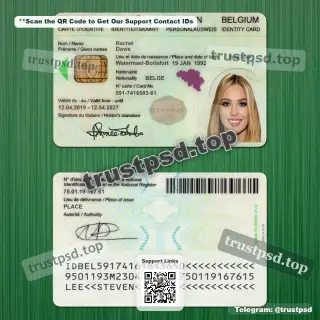 belgium id card psd template - 4 Version