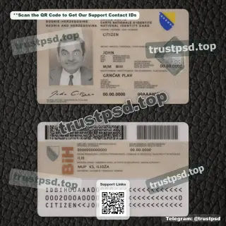 bosnia and herzegovina id card psd template - 2 version