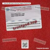 cabo verde id card PSD Template back document preview for digital download