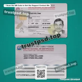 cabo verde id card psd template