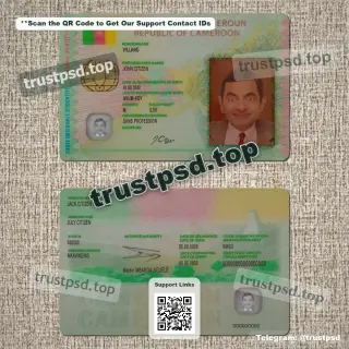 cameroon id card psd template