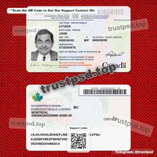 canada id card psd template