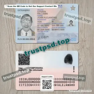chile id card psd template