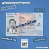 chile id card Template PSD front side document example