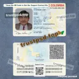 Colombia id card PSD Templates version 1 front and back editable layout for download