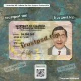 Colombia id card PSD Templates version 2 front high quality preview