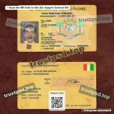 cote divoire id card PSD Template front and back example