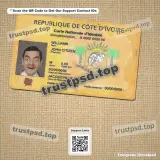 cote divoire id card PSD Template front side high quality preview