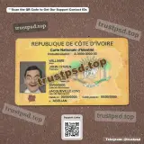 cote divoire id card PSD Template front view document example