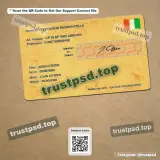 cote divoire id card Template PSD back side editable preview available for download