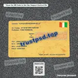 cote divoire id card Template PSD back side sample available for download