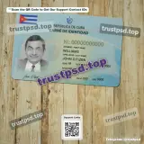 cuba id card PSD Templates front view picture for digital download