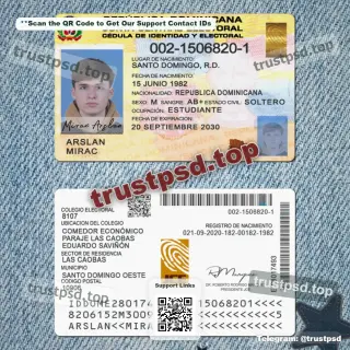 dominican republic id card psd template