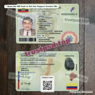 ecuador id card psd template