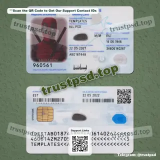 estonia id card psd template - 3 version