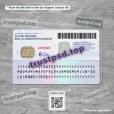 finland id card Template PSD version 2 back side design preview available for download