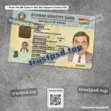 Ghana id card PSD Template front side photo preview