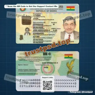 Ghana id card psd template