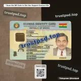 Ghana id card PSD Templates front view document preview available for download