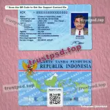 Indonesia id card Template PSD front and back view layout example for digital download