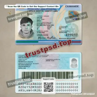 italy id card psd template - 2 version