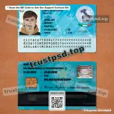 Italy old blue id card Template PSD version 1 front and back reference preview